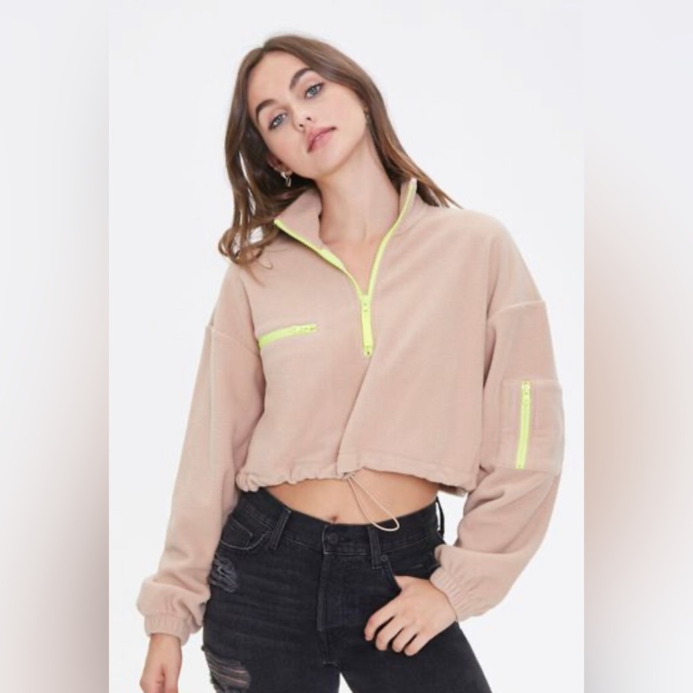 Forever 21 Active Fleece Half-Zip Pullover